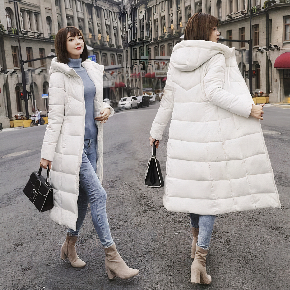 Doudoune chaude et décontractée grande taille pour femme – Image 7